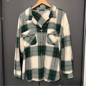 Plaid long sleeve slouchy Shacket size l shein